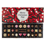 Personalised Christmas Chocolate Gift Box (Red Berries with Robins)
