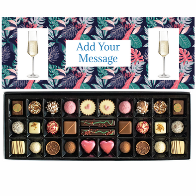 Personalised Chocolate Gift Box | 30 Box | Vibrant Floral - Martins Chocolatier