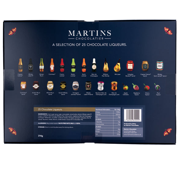 25 Chocolate Liqueurs - Martins Chocolatier