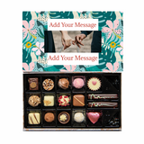 Personalised Chocolate Gift Box | 16 Box | Green Flowers - Martins Chocolatier