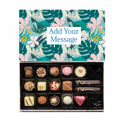 Personalised Chocolate Gift Box | 16 Box | Green Flowers - Martins Chocolatier