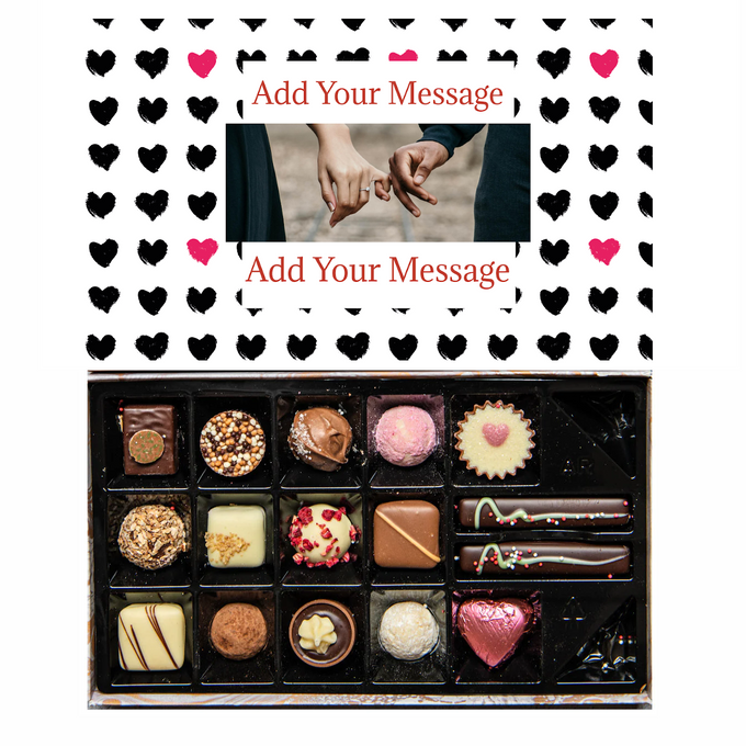 Personalised Gift Box | 16 Box | Mini Hearts - Martins Chocolatier