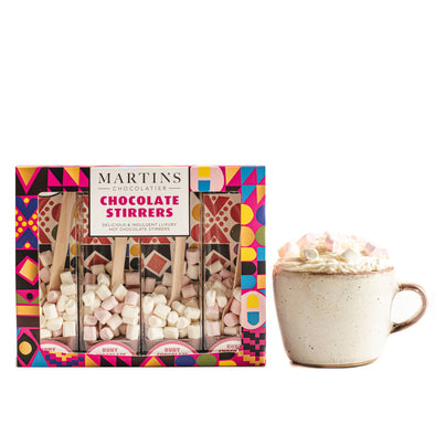Hot Chocolate Stirrers | Ruby Chocolate - Martins Chocolatier
