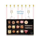Personalised Chocolate Gift Box | 16 Box | Pink Candles - Martins Chocolatier