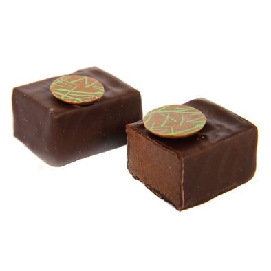 1kg box of 'Emma' Dark Chocolate & Spicy Ginger Ganache With A Milk chocolate garnish - Martins Chocolatier
