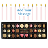 Personalised Chocolate Gift Box | 30 Box | Pink Candles - Martins Chocolatier