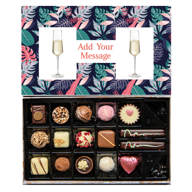 Personalised Chocolate Gift Box | 16 Box | Vibrant Floral - Martins Chocolatier